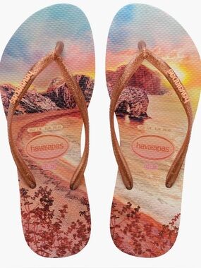 Havaianas beach 'Slim Paisage' Flip Flop slim Flip women’s sz 11 /12